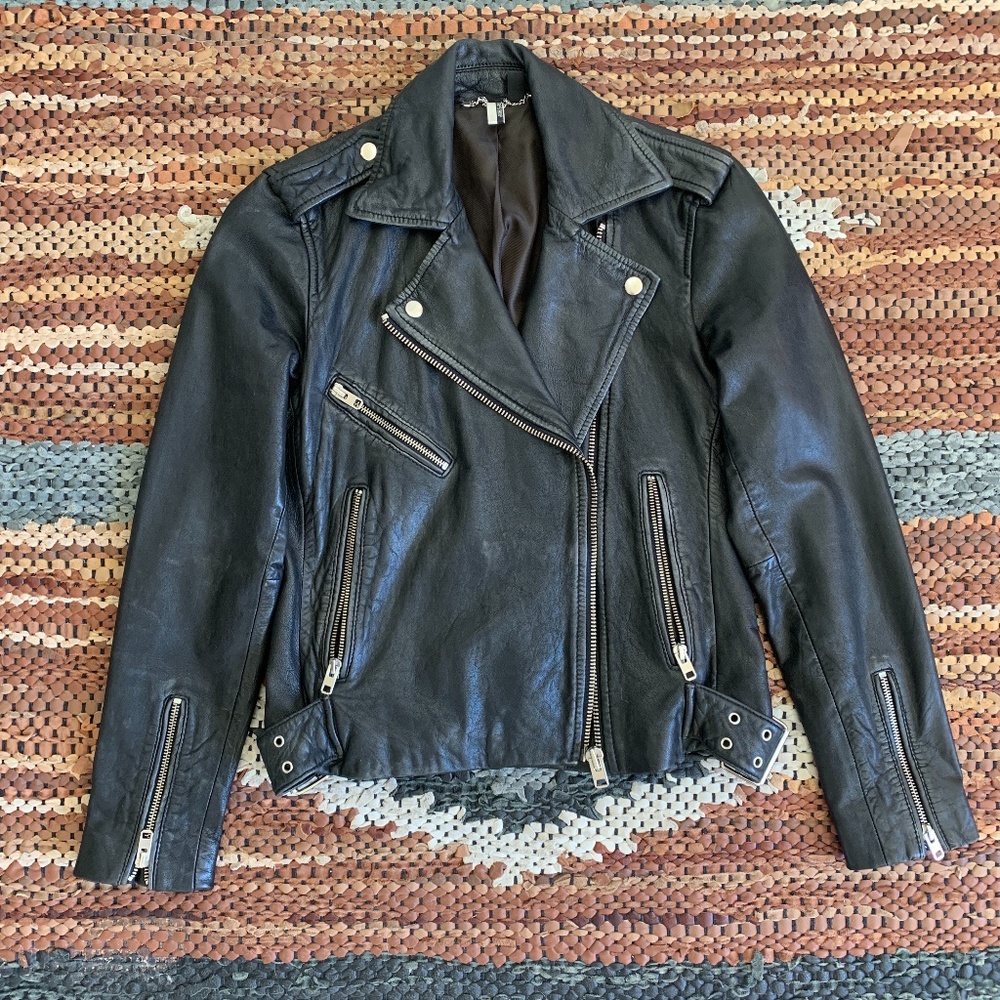 Leather moto jacket